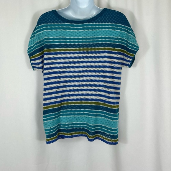 Tommy Bahama Cotton loose weave striped short sleeve shirt S - Picture 6 of 10